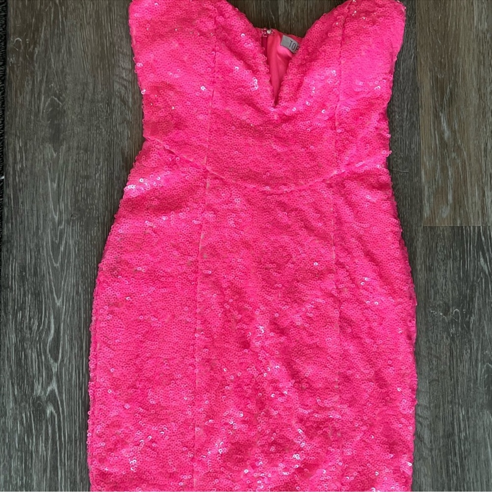 Toni Pink Sequins Mini Dress